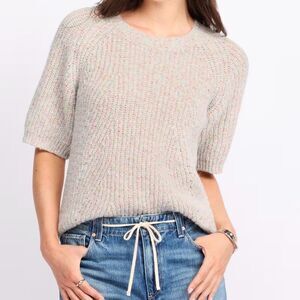 DESIGN HISTORY Cleo Crew Neck SS Sweater Large Off White NWT STITCH FIX